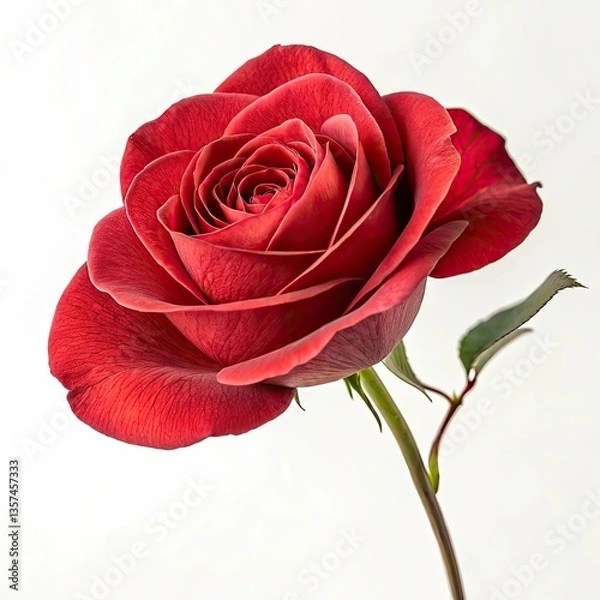 Obraz red rose on white background