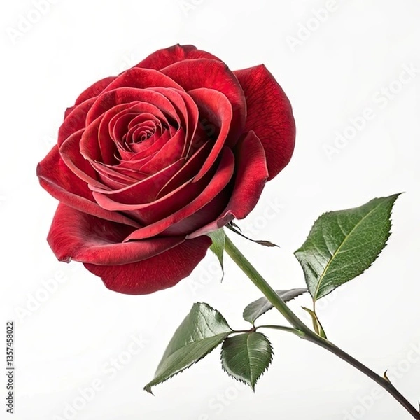 Obraz red rose on white background
