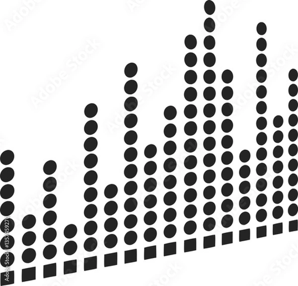Obraz Audio Equalizer in Dots Vector Art