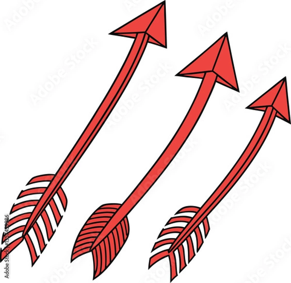 Obraz Red Arrow Vector Design with Feathered Tail

