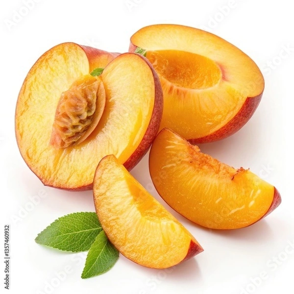 Obraz ripe apricots isolated on white background