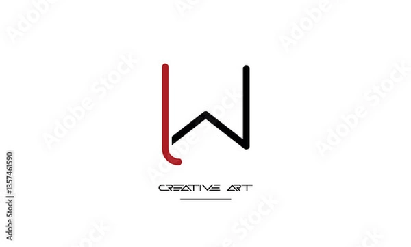 Fototapeta LW, WL, L, W abstract letters logo monogram