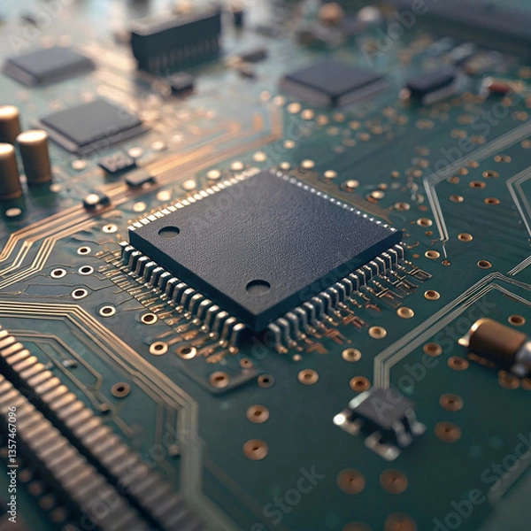 Fototapeta close up of a circuit board