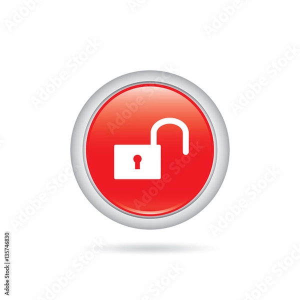 Fototapeta Opened padlock icon vector design isolated on white background.
