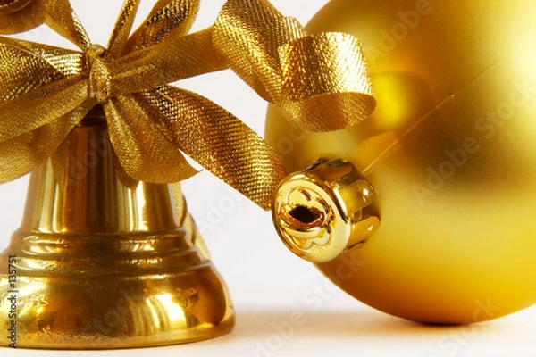 Obraz bronze ancient christmas handbel and balll