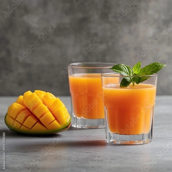 Fototapeta Mango Juices for Refreshing Hydration