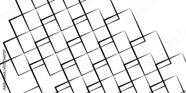 Fototapeta 3D black geometric abstract background overlap layer on bright space with rounded rhomb effect decoration.