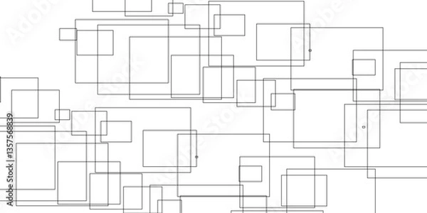 Fototapeta 3D black geometric abstract background overlap layer on bright space with rounded rhomb effect decoration.