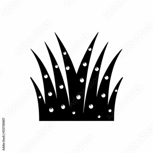 Fototapeta creative details Grass with Dew Icon vector illustration