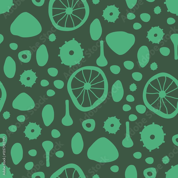 Fototapeta A seamless pattern with hand-drawn BOHO elements