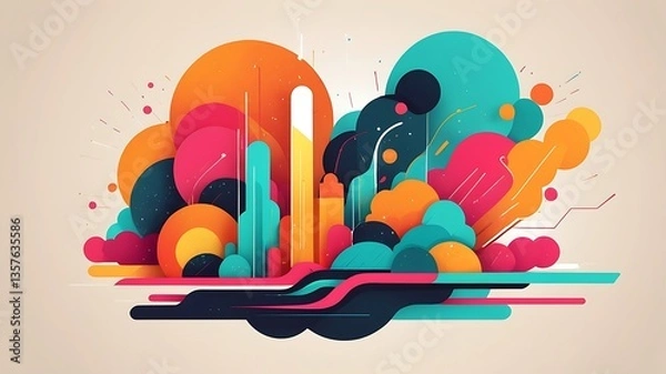 Fototapeta Bold colors and textures representing energy.