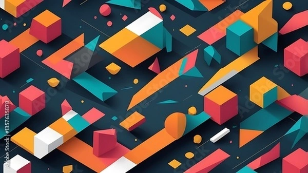 Fototapeta Geometric designs with a 3D effect.