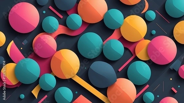 Fototapeta Geometric designs with a 3D effect.
