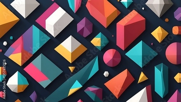 Fototapeta Geometric designs with a 3D effect.