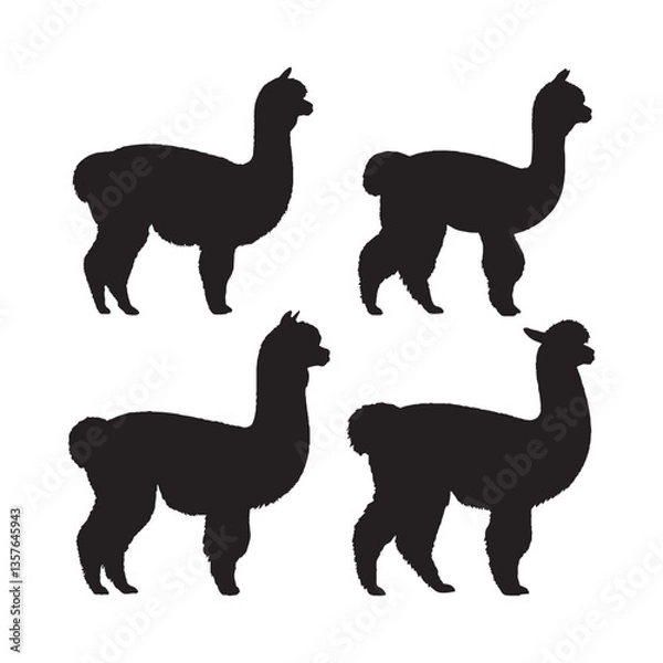 Fototapeta Alpaca Silhouette Vector - Unique and Minimalist Farm Animal Illustration for Handmade Themes - Alpaca Vector - Alpaca Icon - Alpaca Illustration

