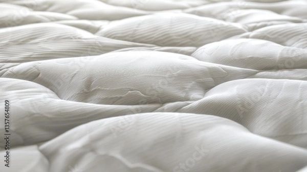 Obraz Closeup of soft, textured mattress topper, showing comfort and support