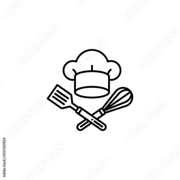 Obraz Cook, cooking flat vector icon. Menu vector sign