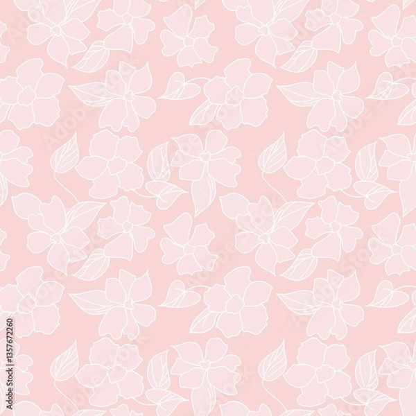 Fototapeta Seamless pattern with abstract flowers.