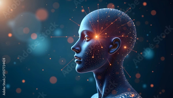 Fototapeta Futuristic AI Neural Network – Abstract Digital Human Head with Data Connections
artificial intelligence