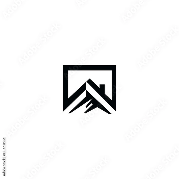 Obraz Square mountain vector logo template design