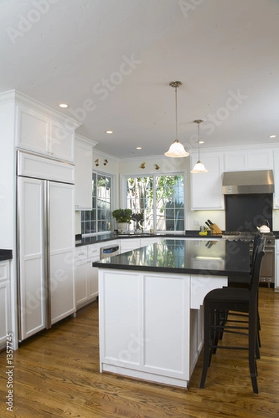 Obraz newly remodeled white kitchen