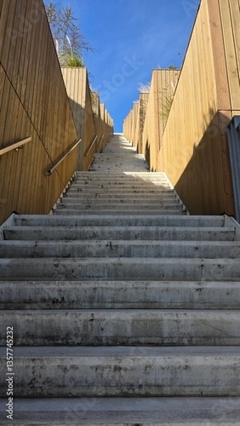 Fototapeta Concrete stair in a modern building