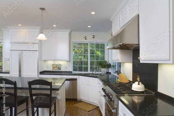 Obraz newly remodeled white kitchen