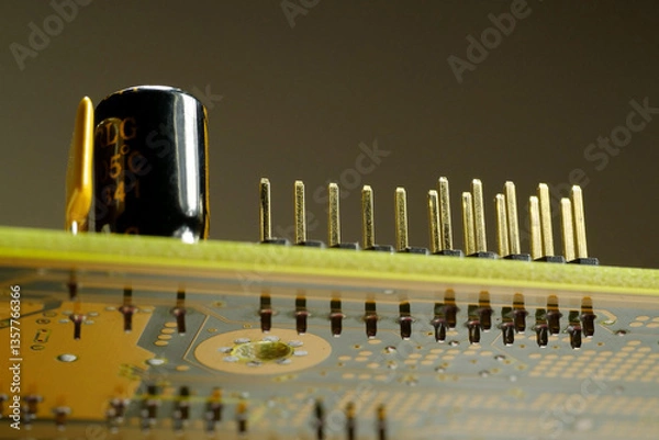 Obraz Computer microcircuit with electronic components