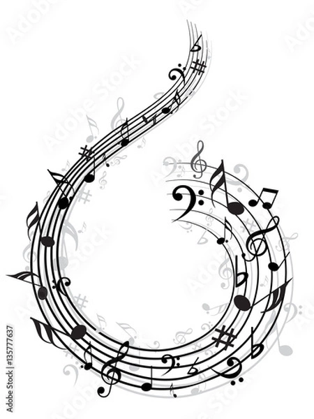 Fototapeta Music Note Background