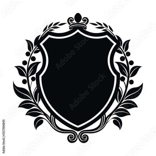Obraz black and white shield