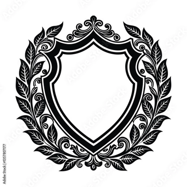 Obraz heraldic shield with wings