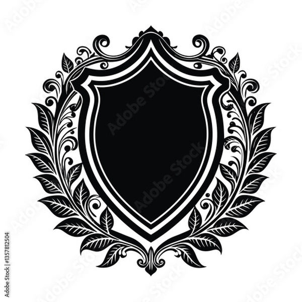 Obraz heraldic shield with wings