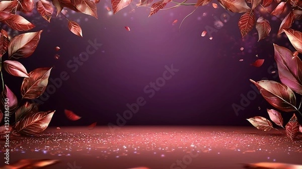 Obraz Beautiful autumn leaves with a shimmering background for a vibrant seasonal design or greeting card