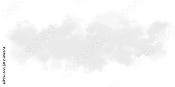 Fototapeta Vector realistic cloud, smoke or fog on isolated transparent background. Cloud png. Cloud, smoke, fog png