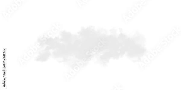 Fototapeta Vector realistic cloud, smoke or fog on isolated transparent background. Cloud png. Cloud, smoke, fog png