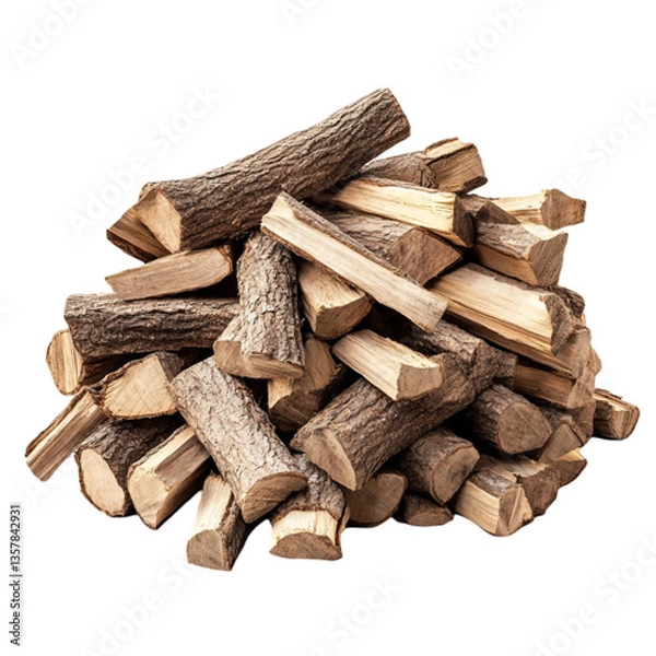 Fototapeta A Stack of Firewood Ready for Winter Warmth Cozy and inviting