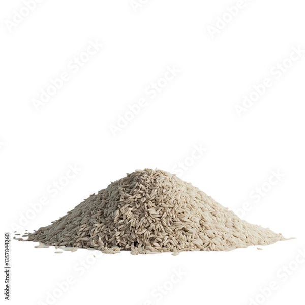 Fototapeta A mound of uncooked rice grains ready for cooking a delicious meal