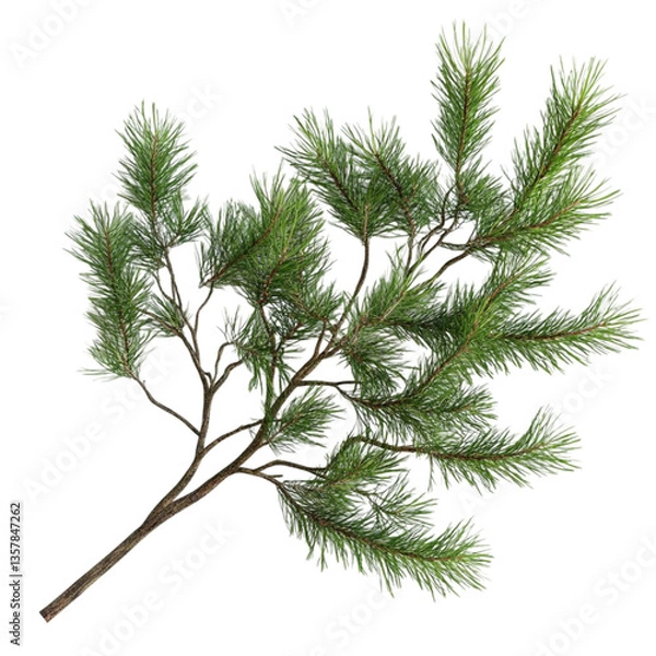 Fototapeta Lush Pine Branch Vibrant Colors Abstract Background