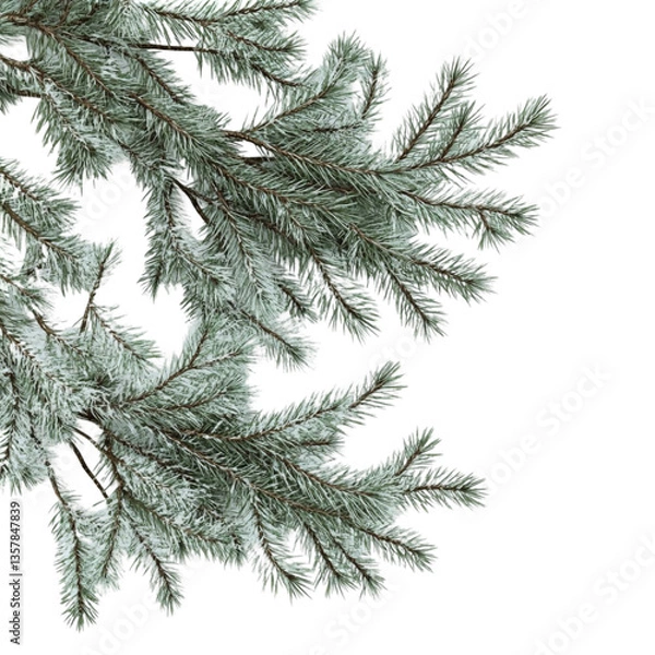 Fototapeta Frosty Pine Branch Winter Wonderland Peaceful Serenity