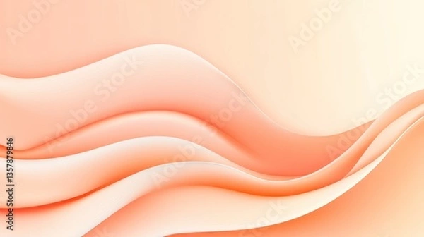 Fototapeta Abstract Peach Waves Soft Gradient Background Design