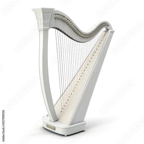 Obraz harp isolated on white background