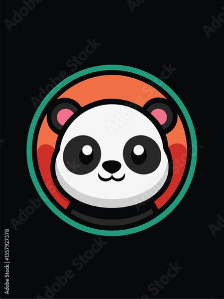 Fototapeta Cute Panda Logo Design