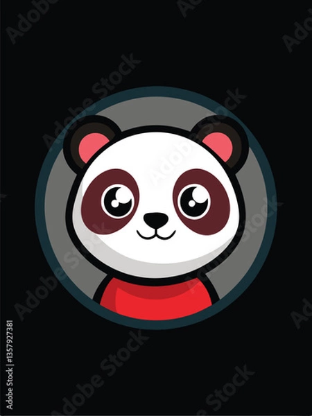 Fototapeta Cute Panda Logo Design