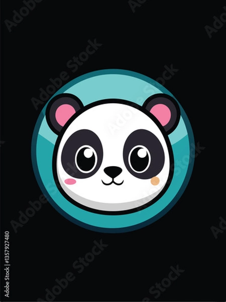 Fototapeta Cute Panda Logo Design