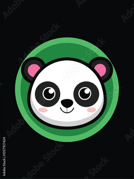 Fototapeta Cute Panda Logo Design