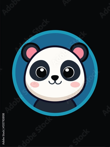 Fototapeta Cute Panda Logo Design