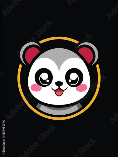 Fototapeta Cute Panda Logo Design