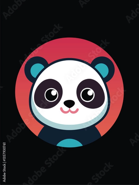Fototapeta Cute Panda Logo Design