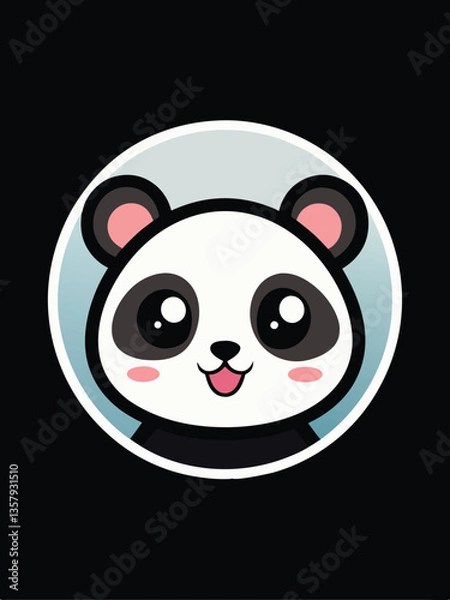 Fototapeta Cute Panda Logo Design