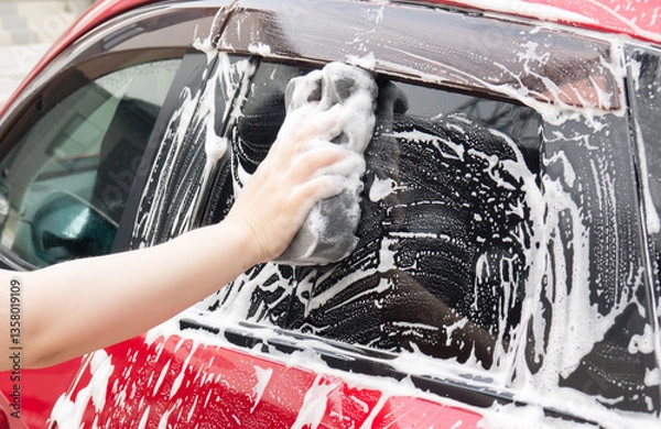 Obraz スポンジ洗車